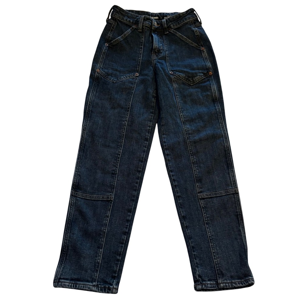 Old Navy OG Straight High Rise Utility Jeans Dark‎ Wash (A11)